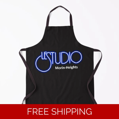 Le Studio Apron A White & Blue Logo MH White